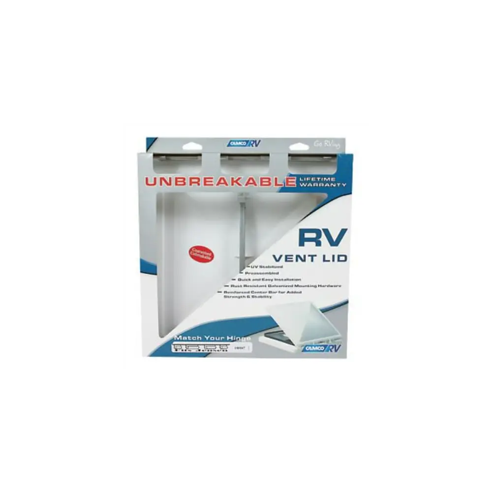 Camco Roof Vent Lid 14x14 Elixir - White - CAM40162